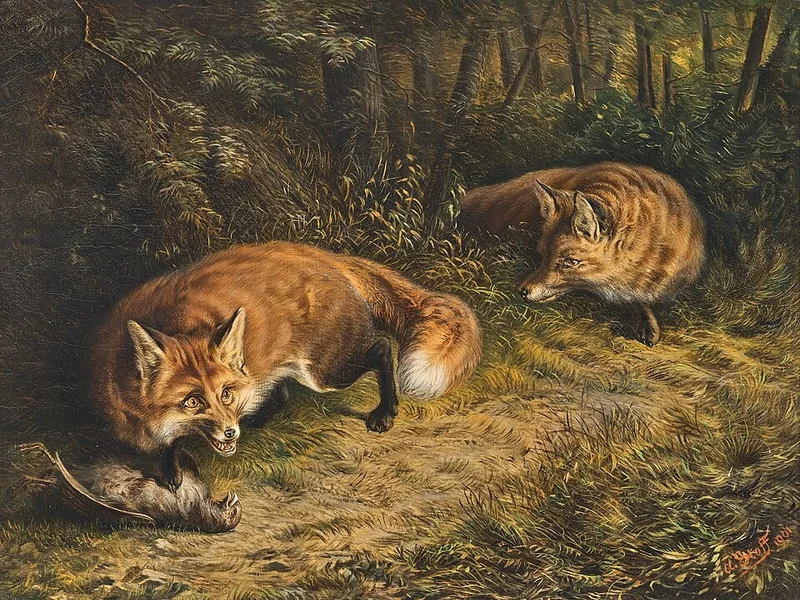 1846-Alois Stoff - Volpi a caccia